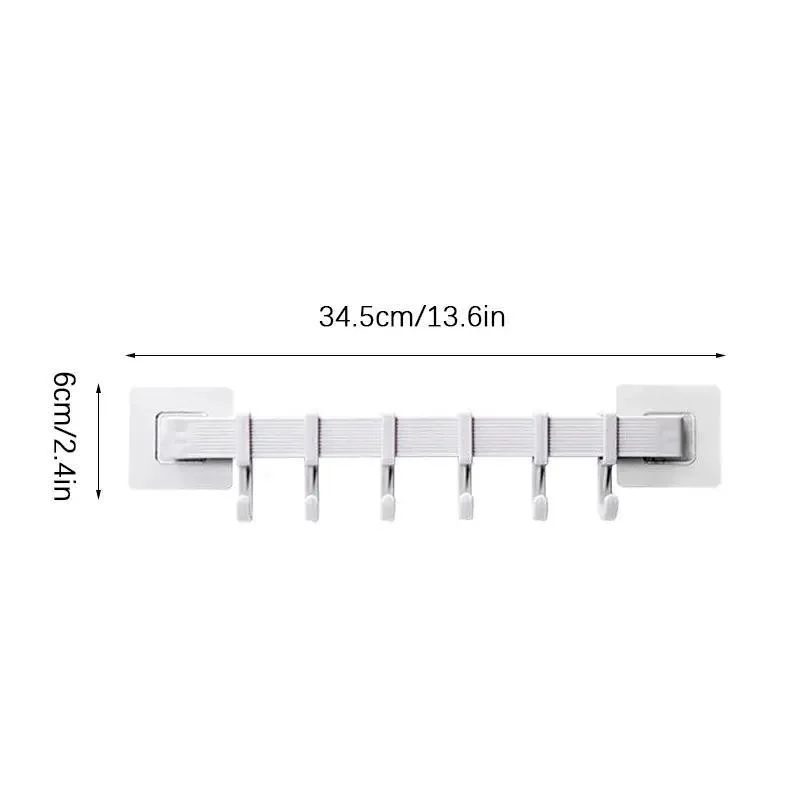 Self Adhesive Wall Hooks Hooks Wall Mounted Hanger with Sticker Heavy Duty Kitchen Rail Rack Bathroom PP Coat Hat Holder Clothes Towel Storage Hook