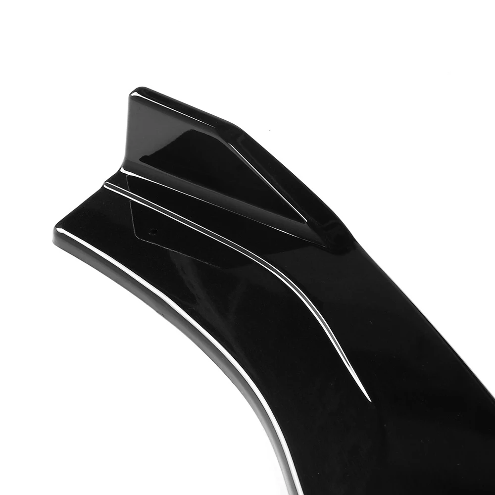 1 Set Auto-Frontstoßstange, dreiteiliger Lippensplitter-Spoiler, langlebig, glänzend schwarz, für Golf MK7 MK7.5 GTI R GTD ALLE Modelle 2014–2019 – Detail 3