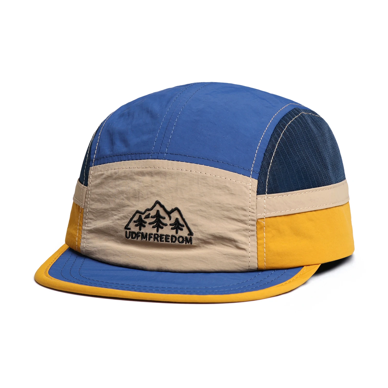 5-Panel Baseballkappe für Herren und Damen, Bestickte Mesh-Nylon-Kappe Schnelltrocknend Atmungsaktiv, Ideal für Laufen, Camping, Outdoor und Streetwear – Detail 7