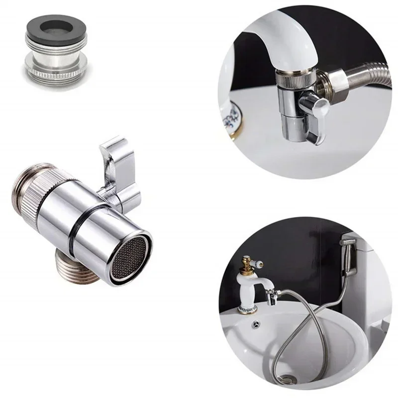 New Universal Faucet Switch Adapter Kitchen Sink Splitter Diverter Valve Water Tap Connector For Toilet Bidet Shower Bathroom 3