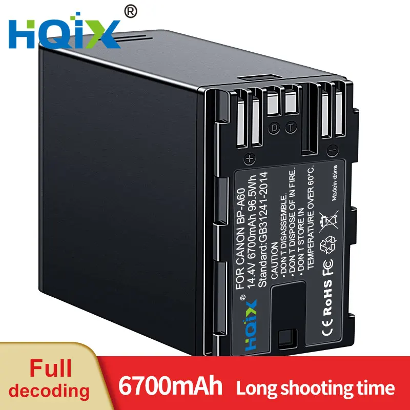 Hqix Per Canon Eos Xf705 C200 C700 C300 C500 Mark Ii C300 Mark Dell'Acqua Bp-A60 Della Fotocamera Della Batteria Del Caricatore