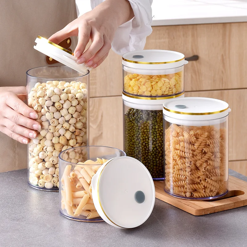 Transparent sealing storage jars for food grains and cereals storage bottles beans stale box