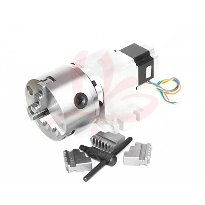 

4th axis 3 Jaw chuck 100mm CNC Harmonic reducer dividing head rotary axis for cnc engraving milling machine