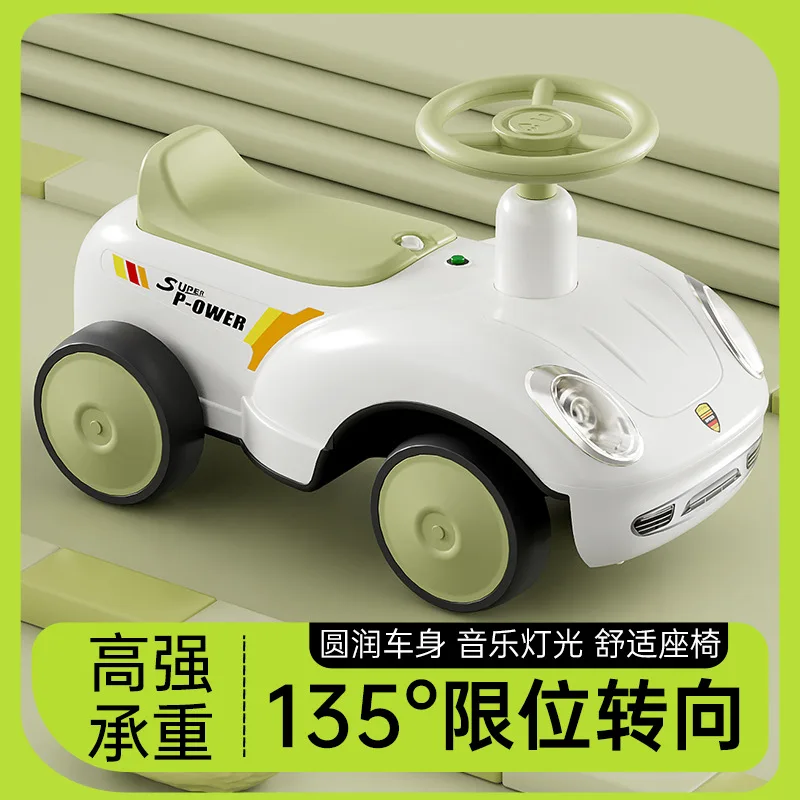 Children's Slide Car New Car Baby Scooter Toy Music Light Smooth Driving Anti Rollover Balance