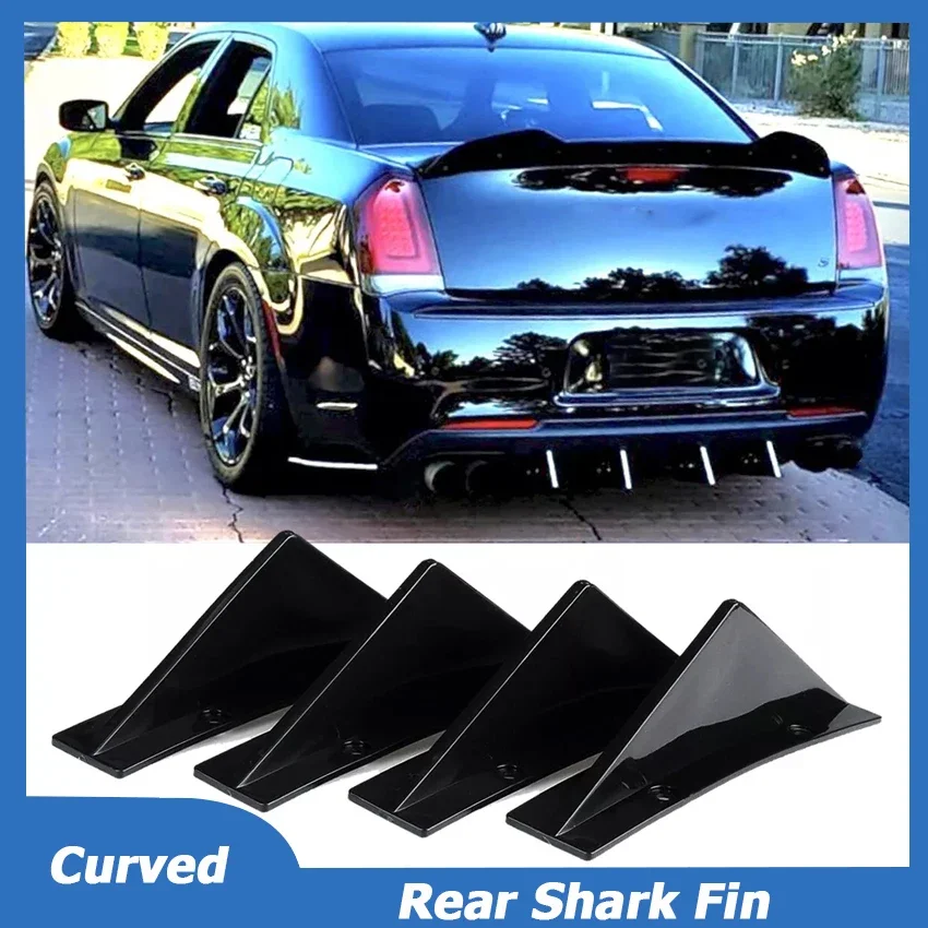 Universal For Chrysler 300 300C Curved Rear Bumper Diffuser Shark Fin ...