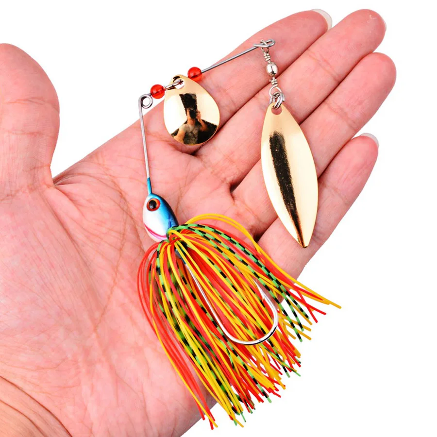 1PC Angeln Locken Wobbler Lockt Wobbler Spinner Löffel Köder Für Hecht Peche Tackle Alle Künstliche Köder Metall Pailletten Spinnerbait