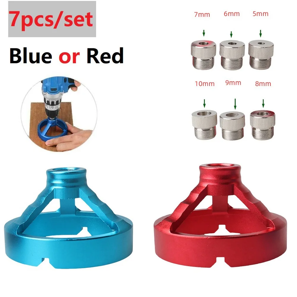 7pcssetVerticalDrillGuideFixtureAluminumAlloyStraightCorner