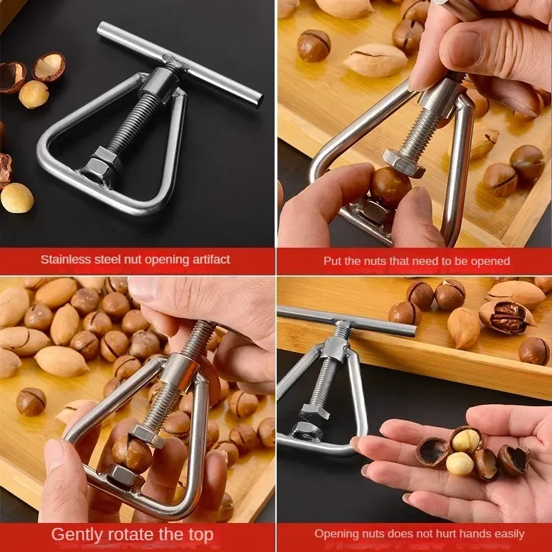 Description Picture 4 of itemMultifunctional Manual Nut Opener Cracker Machine Walnut Kitchen Tool Steel Sheller Nut Macadamia Accessories