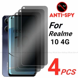Enhanced Privacy Tempered Glass Screen Protector (2/4 Pack) - Anti - Spy Full Coverage Phone Shield - Realme 10 4G (2PCS Tempered Glass)