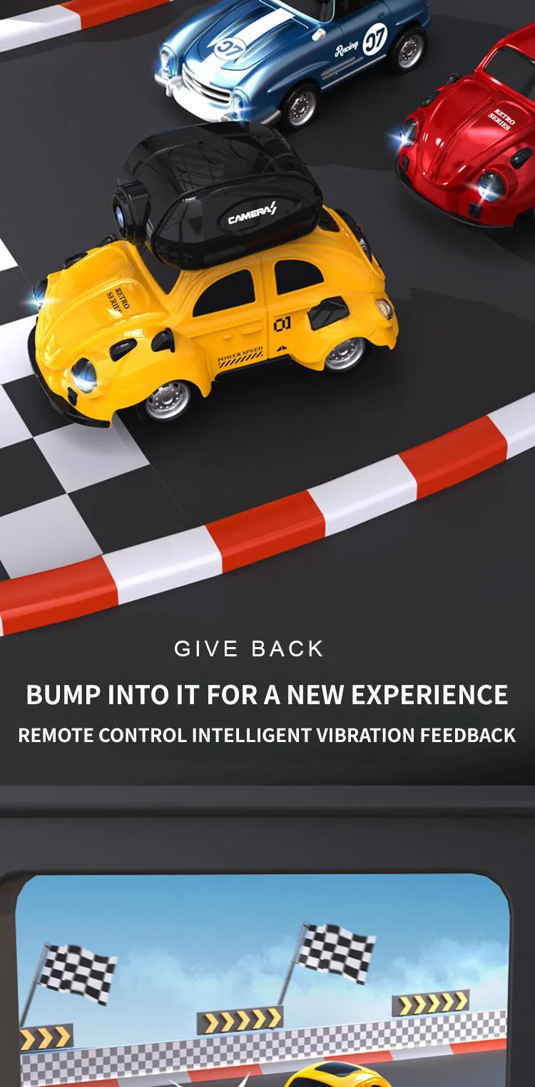 Mini Rc Car with Camera HD Wifi Fpv Pocket Racing Drift Vehicles Light Music Remote Control Car Radio Controlled Cars Toys Boys 