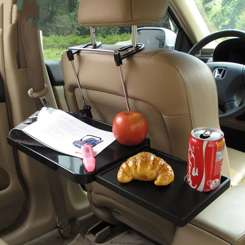 Foldable New Car Computer Rack with Drawer Shelf Car Steering Wheel Seat Back Laptop Tray Food Drink Table Holder Stand images - 6