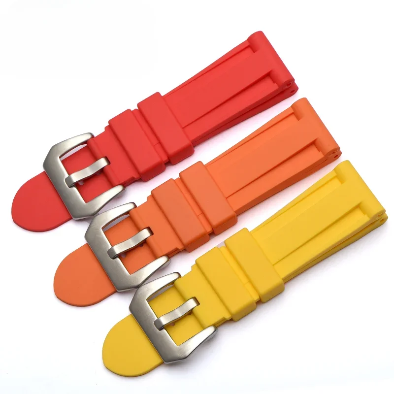 Per Panerai 24Mm Gomma Naturale Sostituire Cinturino Orologio Pam111 Strumento Regalo Uomo Impermeabile Morbido Fillister Accessori Colore Puro