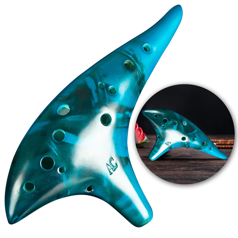 12 Hole Professional Ocarina Stable Intonation Alto C Tone Smokey Fired Ocarinas with Protective Bag for Kid Adult