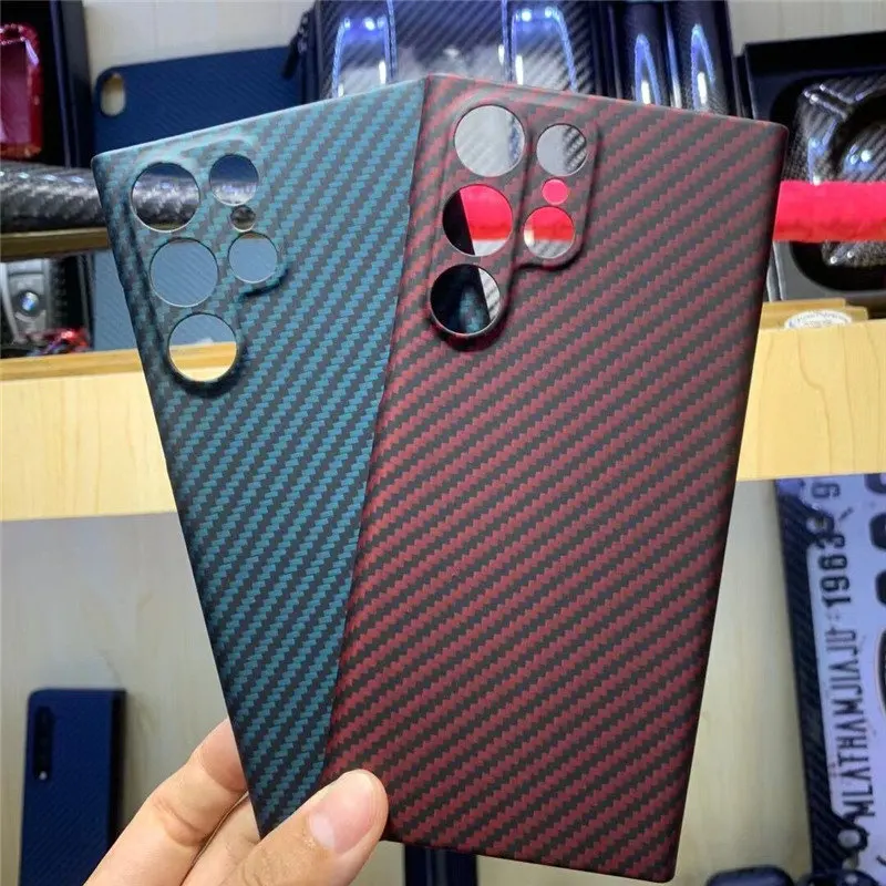 

Тонкий чехол из натурального углеродного волокна для Samsung Galaxy S22 Ultra S22 Plus S22, Ультратонкий матовый жесткий армированный чехол