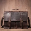 LUOKIR Vintage Crazy Horse Briefcase Travel Genuine Leather Handbag Luxury Men's Messenger Computer Shoulder Bag 14 Inch Laptop 2