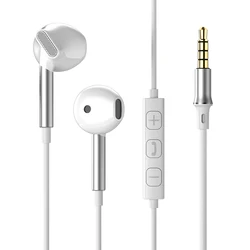 HiFi Surround Sound Wired In - Ear Headphones with Button Control (White 3.5mm)