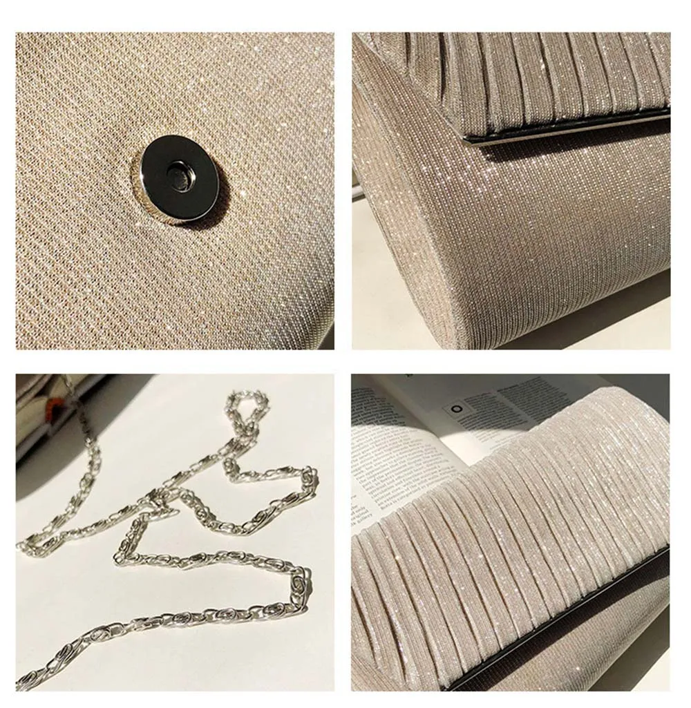 Clutch Evening Bag with Chain