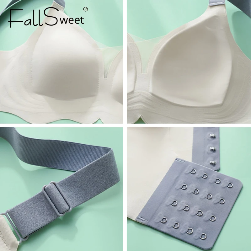FallSweet Seamless Bras for Women Wireless Full Coverage Bra Plus Size Sleep Bralette Comfy Daily Lingerie 6XL