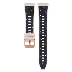 Universal 18mm Fashion Glitter Silicone Strap - Premium Watch Band Replacement - GT5 Pro 42mm (Black blue)