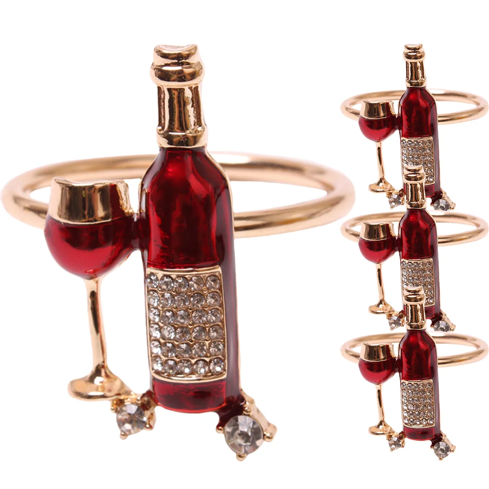 

4Pcs Decorative Napkin Buckles Wear-resistant Serviette Rings Delicate Serviette Buckles