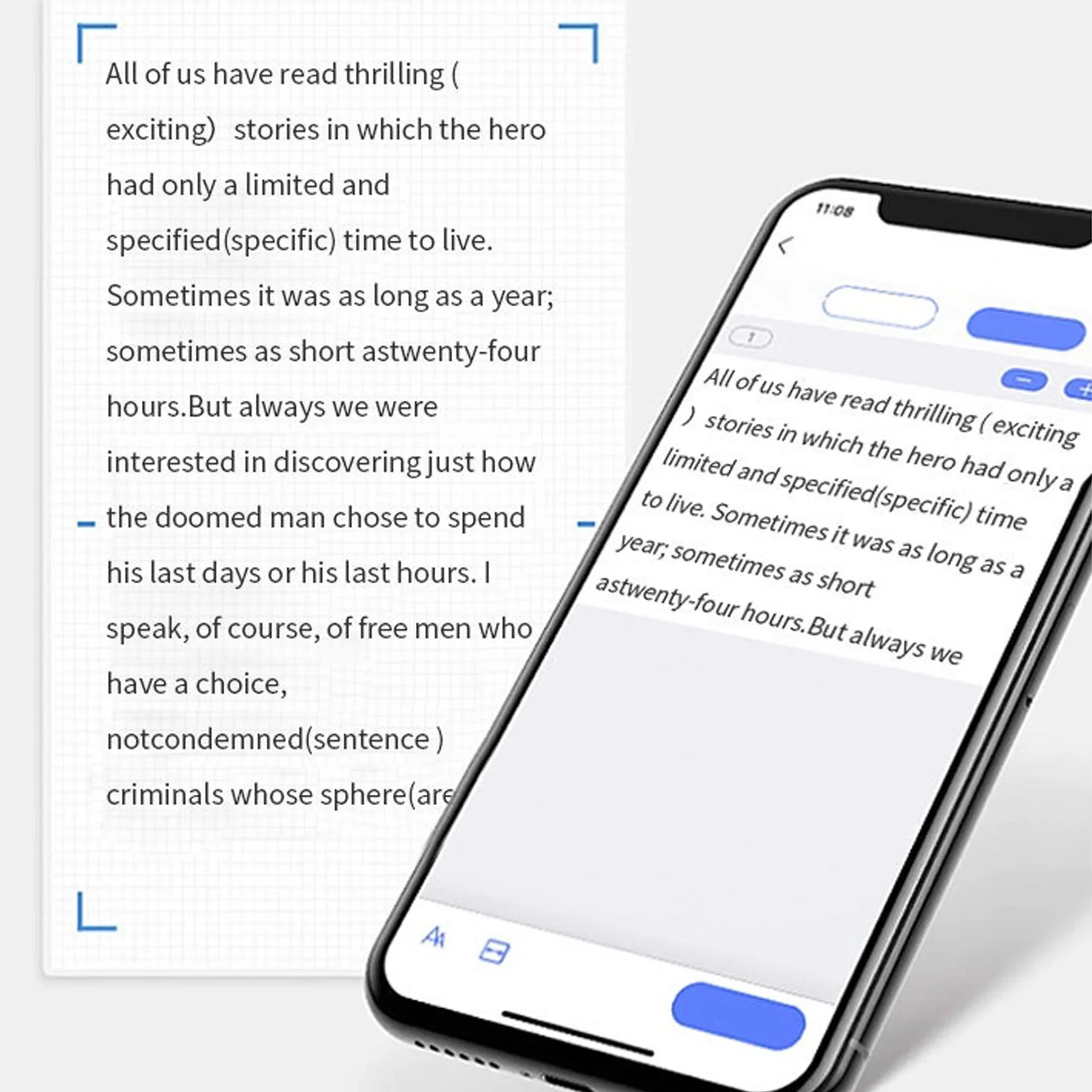 X9 A4 Thermal Printer USB BT 203dpi Inkless Printing Machine with 5.2m 210x30x12mm Paper Roll for Web Text Picture
