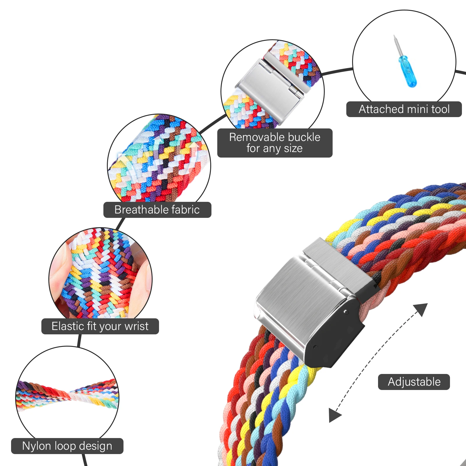 Braided Nylon Strap Bracelet
