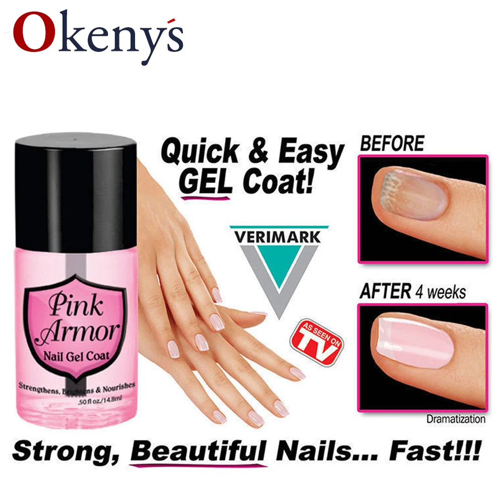 PinkArmorNailGelGrowthFormulaTreatmentsNailCoatCalciumNailPolishNutritionCuticle