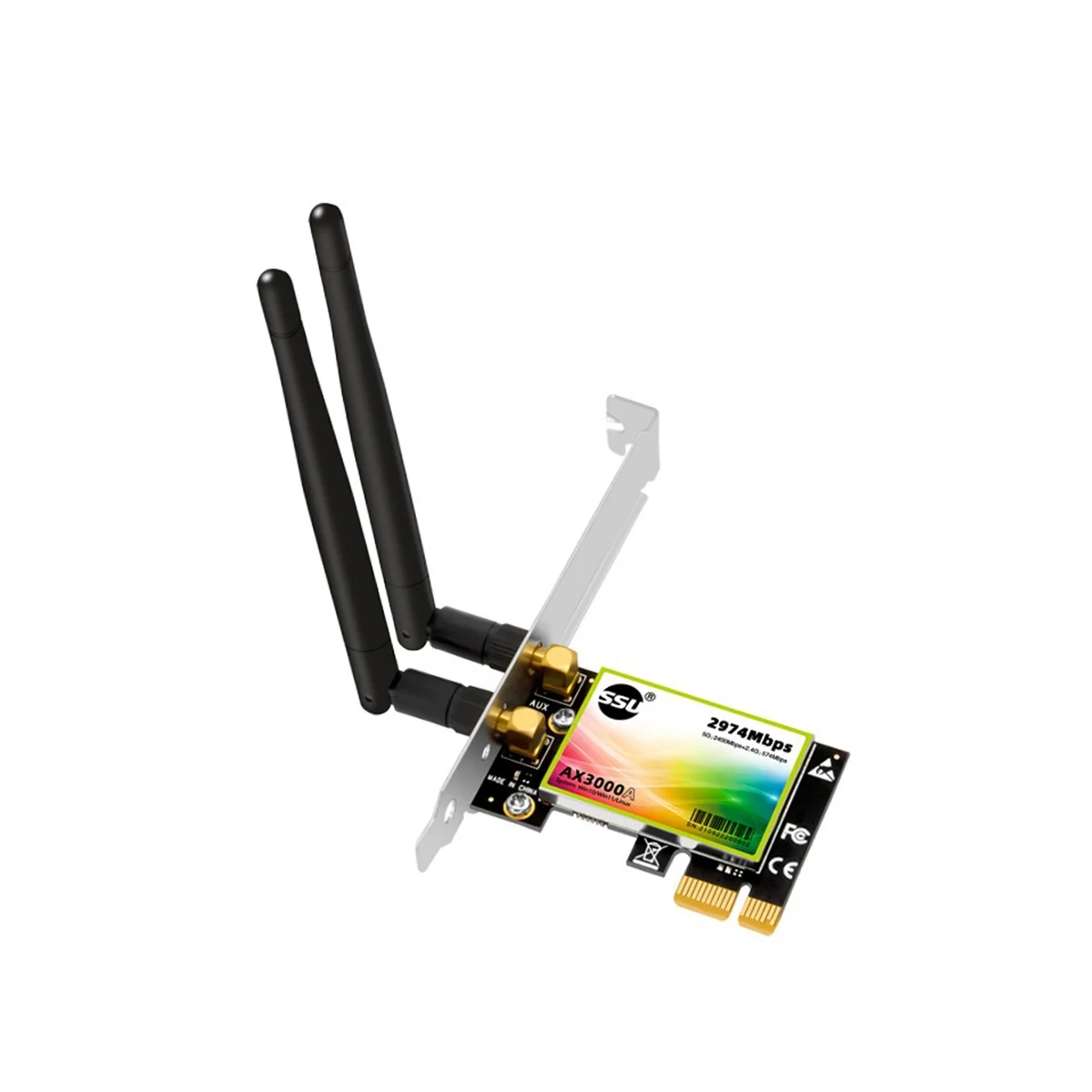 

SSU AX3000 Dual-Band 3000Mbps WiFi6 PCIe Wifi Adapter Wireless 2.4G/5G 802.11Ac/AX Wi-Fi 6 Card for PC