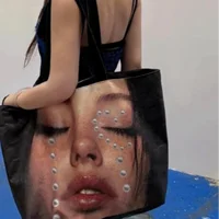 Y2k – sac fourre-tout imprimé Animal, sac à bandoulière créatif en papier Dupont, léger, grande capacité, sac de Shopping pour femmes 1