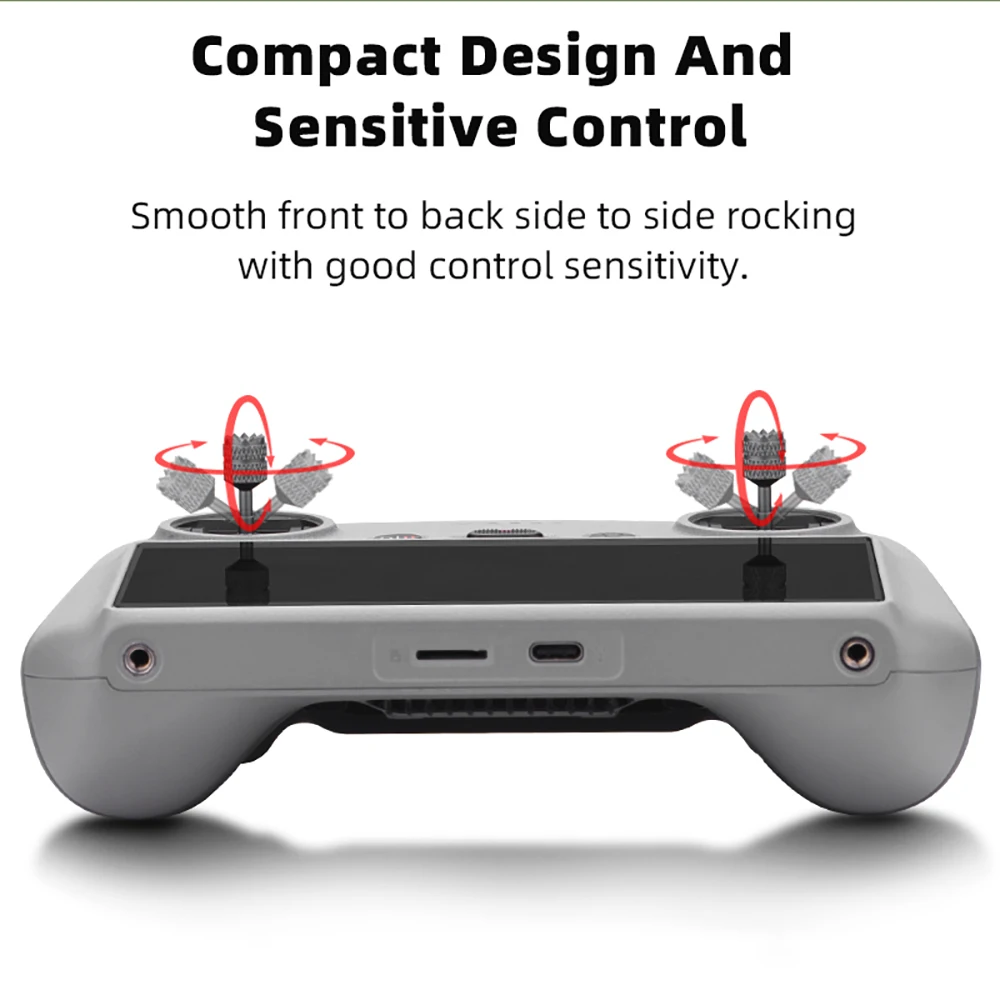 Lot de deux joysticks de rechange pour télécommande DJI RC 1 2, avec leur emballage d'origine.