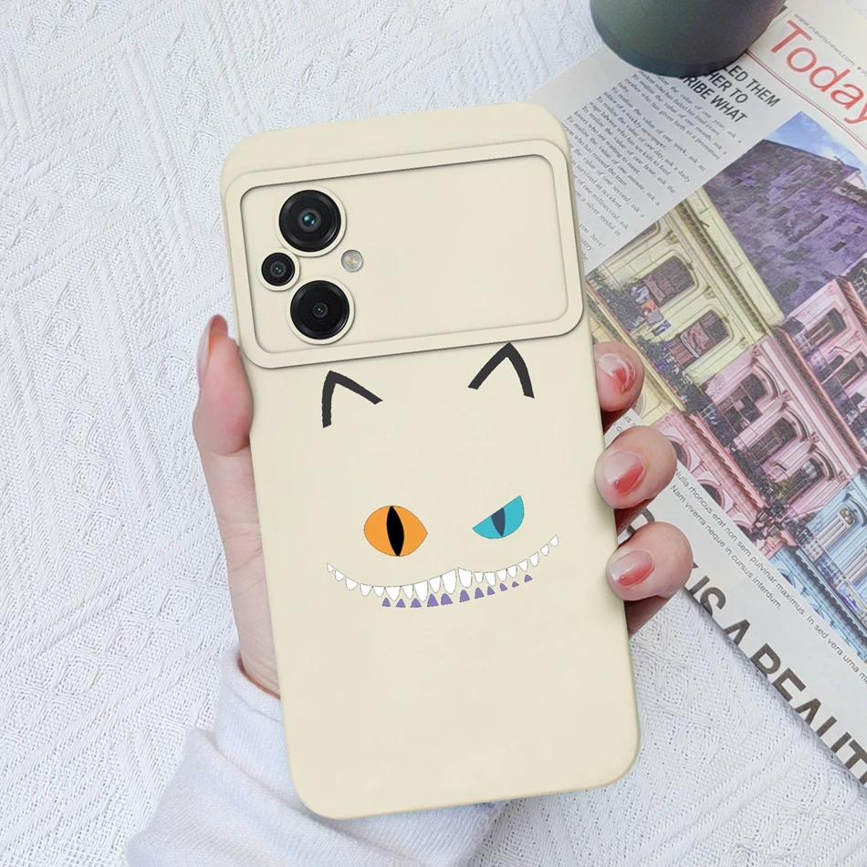 Premium Liquid Silicone Monster Cat Phone Case with Camera Protection – Enhanced Bumper Back Cover
