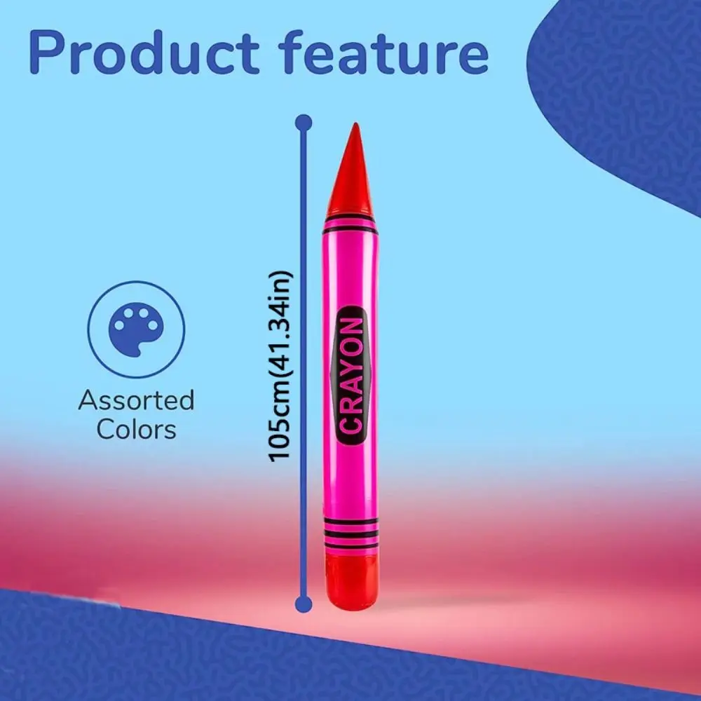 High Quality PVC Inflatable Pencil Jumbo Lightweight Decorations Prop Party Gift Cute Neon Crayon