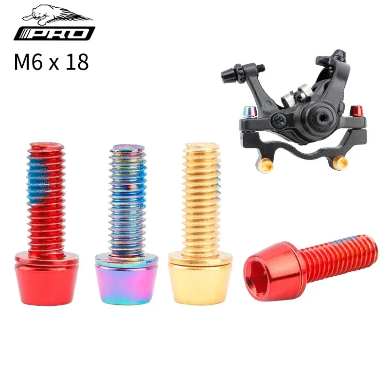 

IIIPRO 6 Pcs Colour Iamok Bicycle Disc Brake Caliper Bolts M6x18mm MTB Bike Stainless Steel Fixing Screws