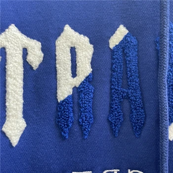 Trapstar Hoodie Men Women 1:1 Top Version Towel Embroidered Trapstar Pullover Clothes Blue 3