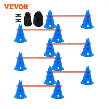 VEVOR Dog Agility Hurdle Cone Set Agility Training Equipment with Height Adjustable Crossbar Puppy Obstacle Course Jump Starter 1