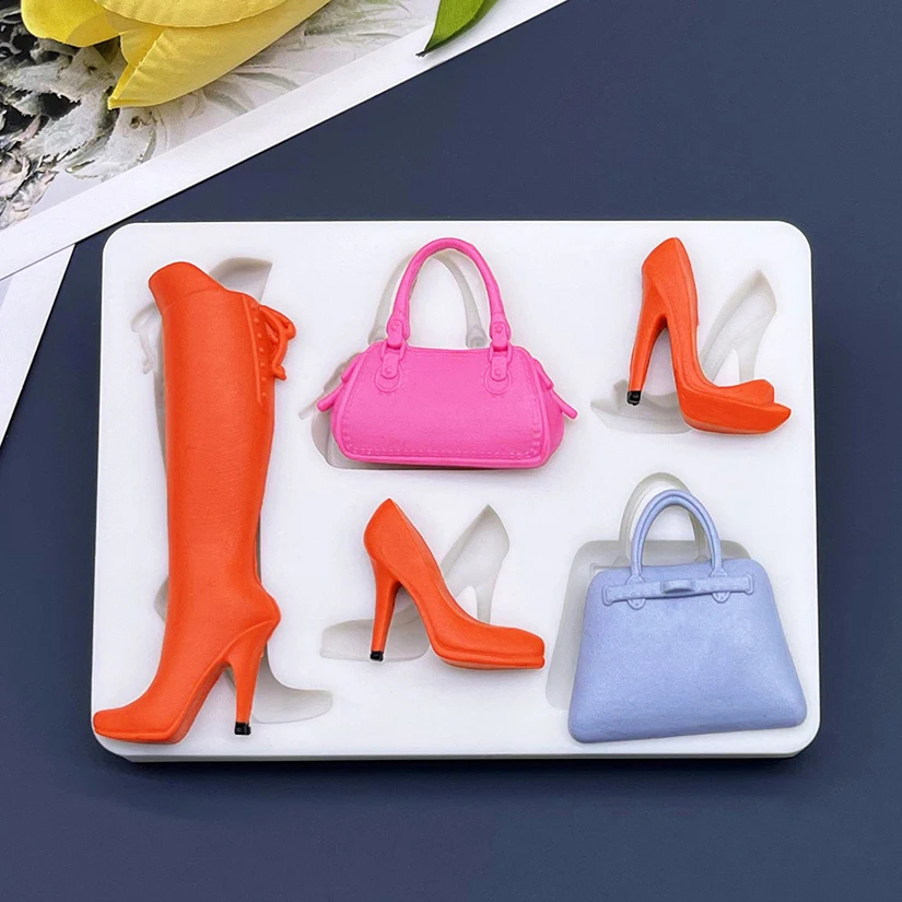 Handtasche High Heels Silikon Kuchen Backform Sugarcraft Schokolade Cupcake Harz Werkzeuge Fondant Dekorieren Werkzeuge – Detail 2