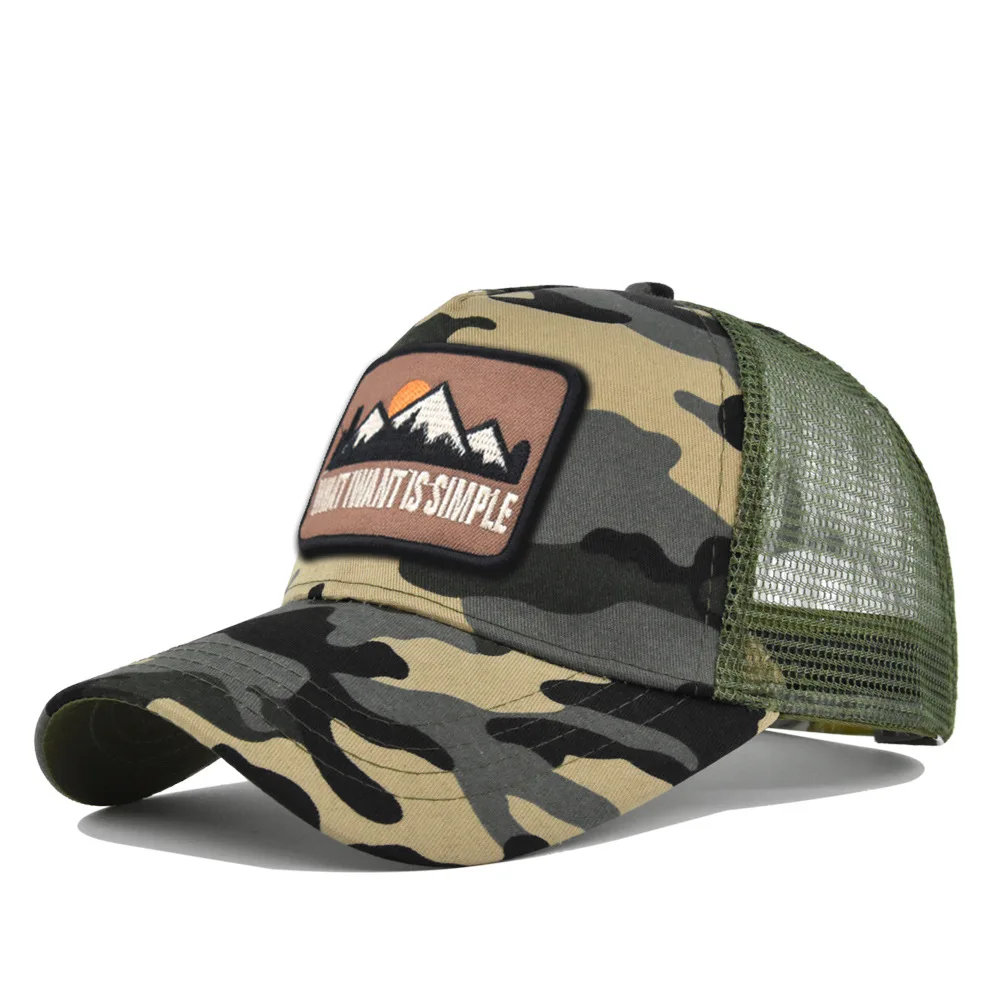 Cappello traspirante in rete con lettera donna uomo ricamo blocco berretto da baseball parasole sport all'aria aperta ciclismo viaggio cappello da sole cappello da papà