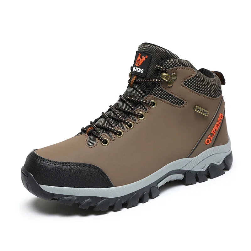 Brand Men Winter Snow Boots Waterproof Leather Sneakers Super  Warm Men's Boots Outdoor Male Hiking Boots Work Shoes Size 39-47