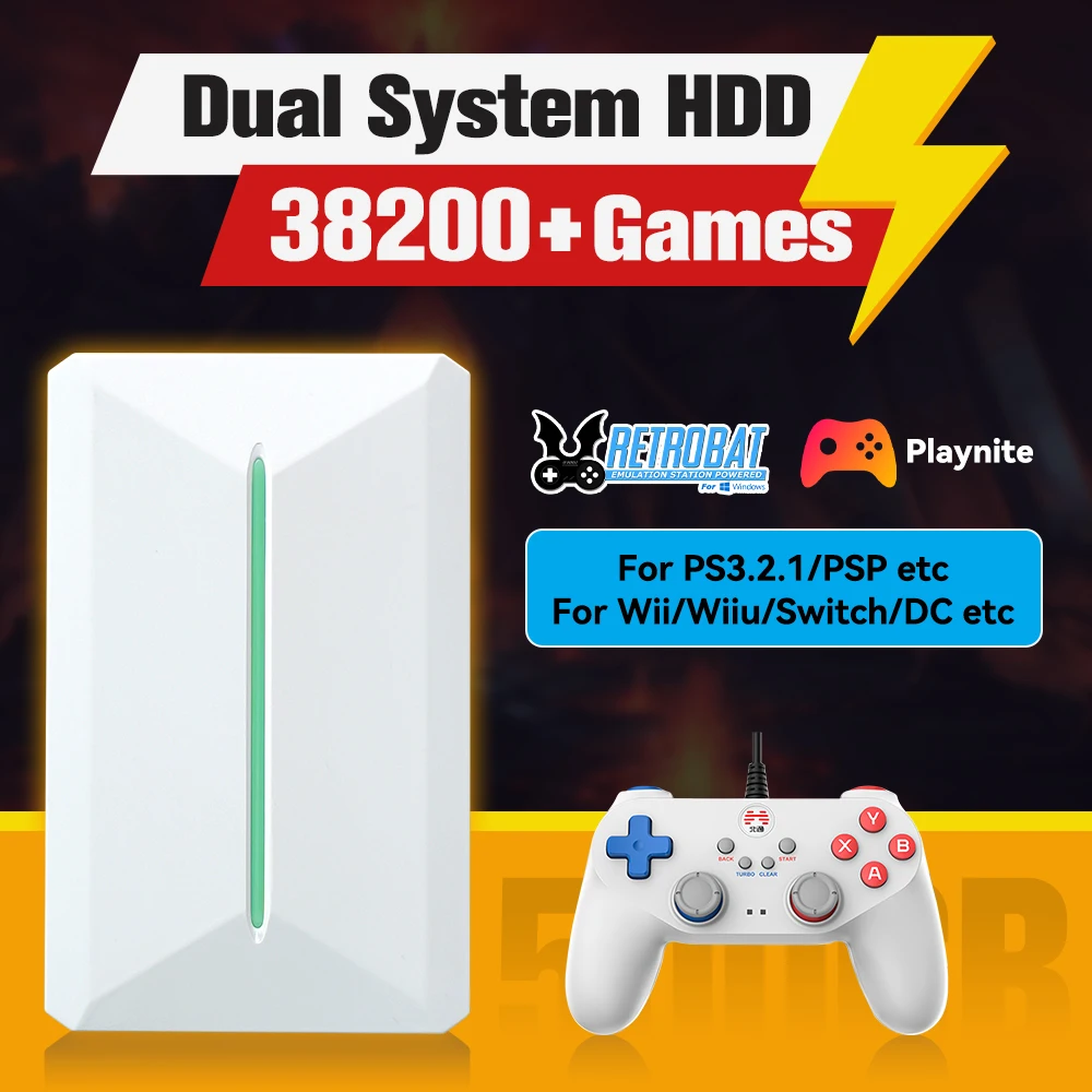 Retrobat＆Playnite System HDD Retro Game Console for PS3/PS2/WIIU/WII ...