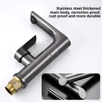 ก๊อกน้ําสแตนเลสร้อนและเย็น dual-ใช้ห้องน้ําอ่างล้างจานก๊อกน้ํา gunmetal สีเทา 360 องศาหมุนห้องน้ําก๊อกน้ําตู้ 4