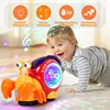 Crawling Crab Baby Toys With Music Light Up Interactive Musical Toys For Baby Dancing Crawling Toys Moving Toddler Toys Kid 0 12 2