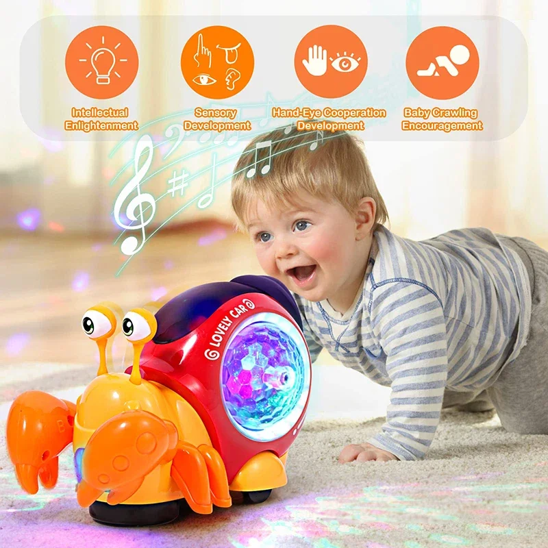 Crawling Hermit Crab Electronic Walking Animal with Music Infant Educational Dancing Toy Interactive Game Baby Christmas Gift 2
