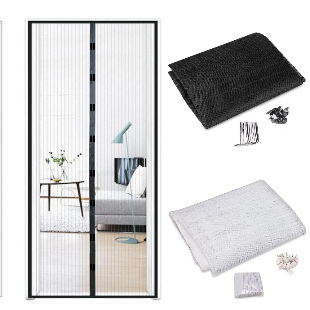 Magnetic Screen Door Curtain Anti Mosquito Door Curtain Magnetic Door Curtain Mosquito Net Curtain Magnetic Suction Door Curtain Premium Summer Automatic Closing Mesh Net 100*210cm
