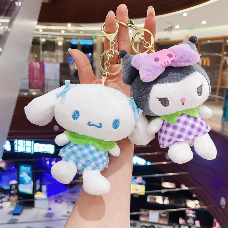 

Sanrios Plush Doll Pendant Kawaii Pompompurin Hello Kittys Cinnamoroll Kuromi Cartoon Key Chain Anime Melody Cute Toy Girl Gift