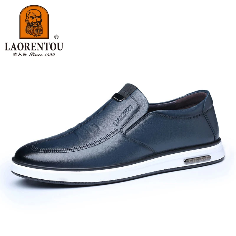 حذاء جلد كوري غير رسمي للرجال ، نعل ناعم جيد التهو...