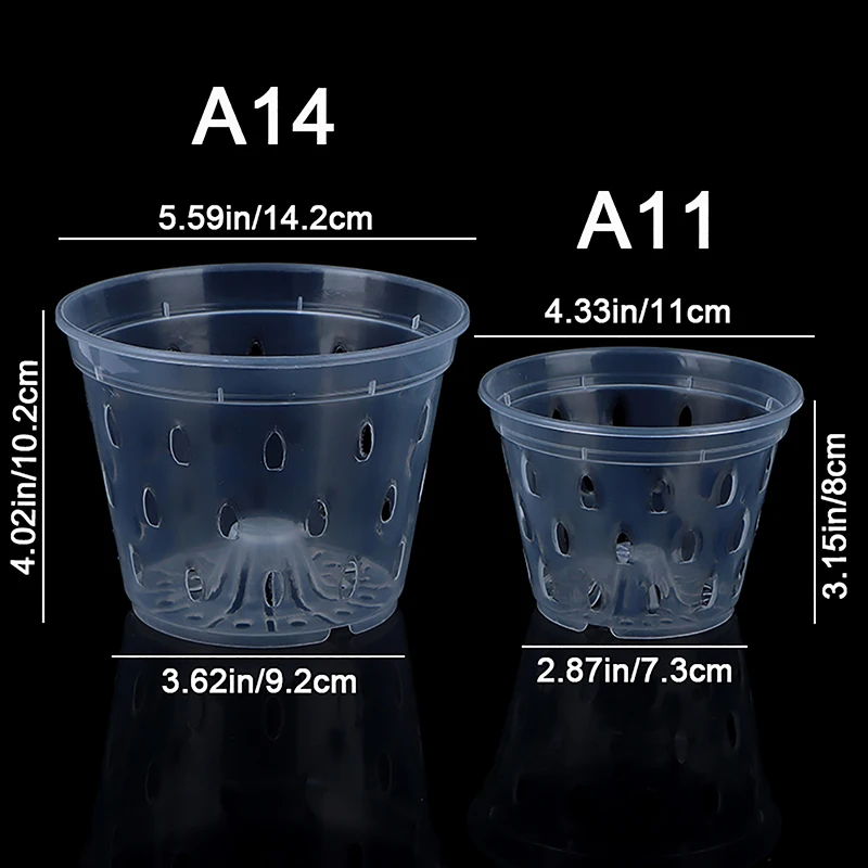 1Pc Flowerpot Garden Planter Drainage Pots with Holes Transparent Orchid Baskets Plastic Breathable Flower Pots flower pot hydroponic flower pot plant pot