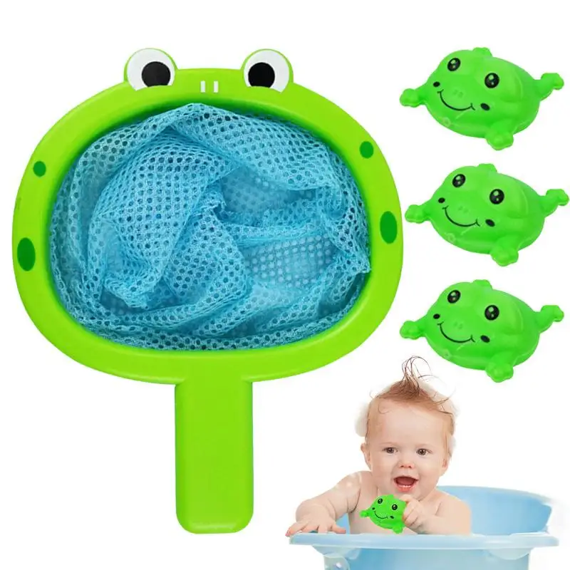 

Bathtub Fishing Toy Cute Animal Bath Toys With Fishing Net 3 Ducks/Frogs Fun Bathroom Pool Accessory Bathroom Toys Kids Fishing