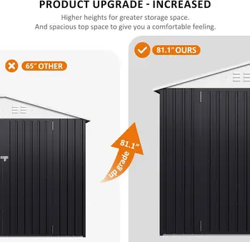 9.3x13.5 FT Qutdoor Storage Shed, Metal Garden Shed with Updated Frame Structure, ToolSheds for Backyard Garden Patio Lawn,White 4