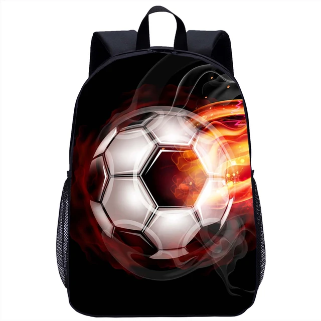 Mochila escolar con estampado de fútbol para niño y adolescente