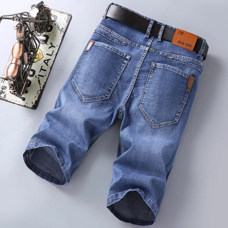 Men Jeans Summer Shorts Denim Pants Stretch